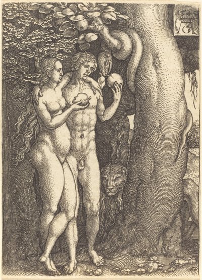 The Temptation by the Snake av Heinrich Aldegrever