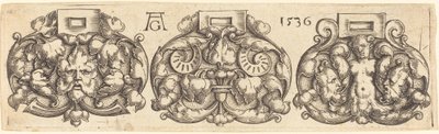 Tre spenner med belter side om side, 1536. av Heinrich Aldegrever