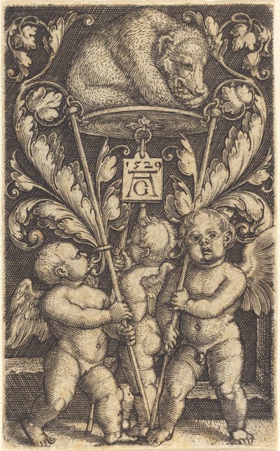 Tre amoriner og en bjørn av Heinrich Aldegrever