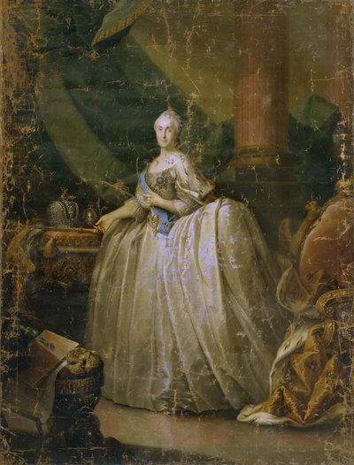 Portrett av keiserinne Katarina II 1729-1796, 1765 av Heinrich Buchholz