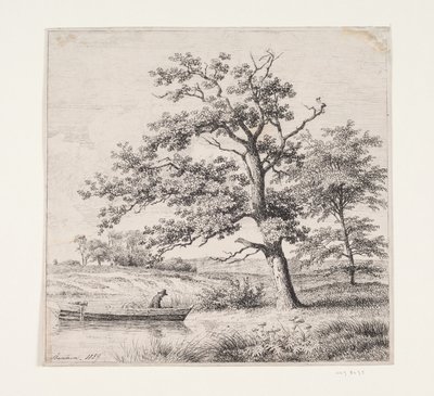 Eiketrær ved en innsjø av Heinrich Buntzen