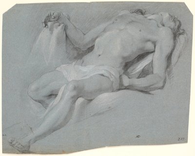 Liggende mannlig modell; studere for Pietà? av Heinrich Dittmers