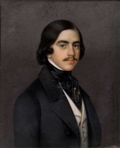 Portrett av Mikhail Alexandrovich Bakunin 1814-1876, 1841. av Heinrich Ferdinand Grünewald
