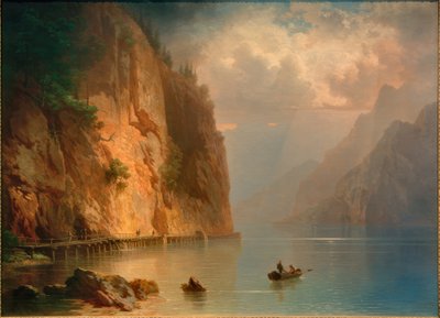 Fjellvann med bratt fjellvegg av Heinrich Heinlein