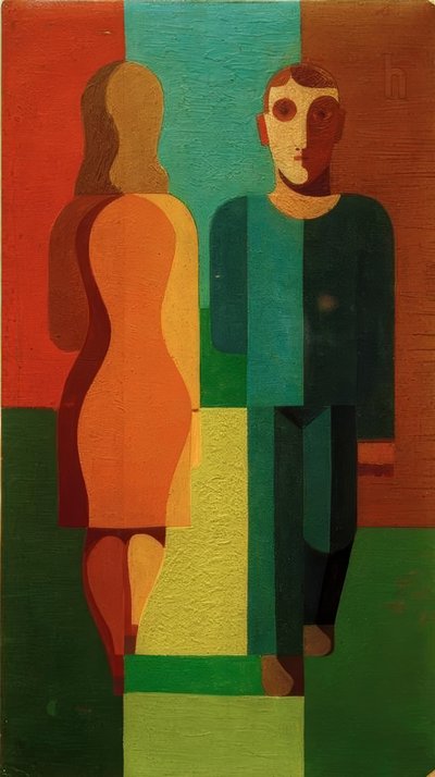 Gående (par) av Heinrich Hoerle