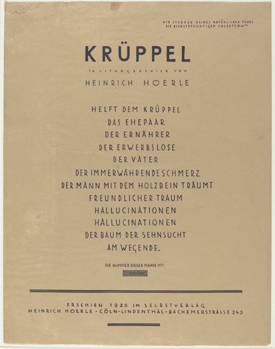 krøplinger av Heinrich Hoerle