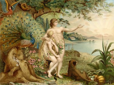 Adam og Eva i paradis av Heinrich Jenny