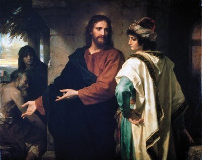 Jesus og den rike unge herskeren av Heinrich Karl Hofmann