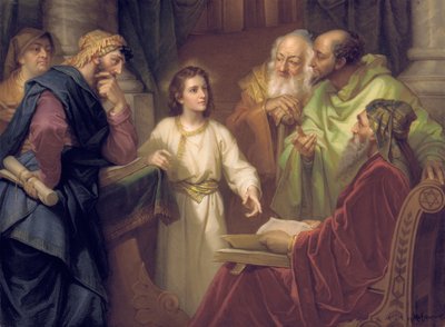 Plakett som viser Kristus i tempelet, slutten av 1800-tallet - begynnelsen av 1900-tallet av Heinrich Karl Hofmann