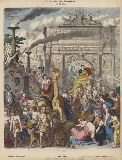 En romersk triumf (farget gravering) av Heinrich Leutemann