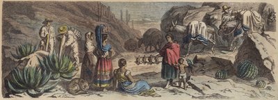 En fjellvei i Mexico (farget gravering) av Heinrich Leutemann