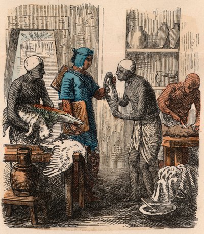 Det gamle Egypt: Balsamering av dyr, 1866 av Heinrich Leutemann