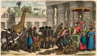 Det gamle Egypt: Etiopiere bringer hyllest til farao av Heinrich Leutemann