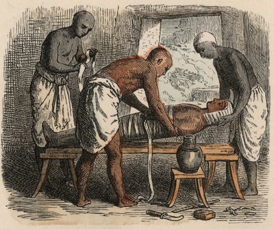 Det gamle Egypt: Innpakning av mumien, 1866 av Heinrich Leutemann
