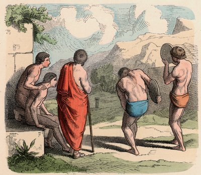 Antikkens Hellas: Sport, diskoskasting av Heinrich Leutemann