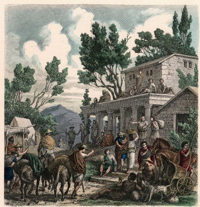 Antikkens Hellas: Veien til Olympia ved olympiske leker, 1866 av Heinrich Leutemann