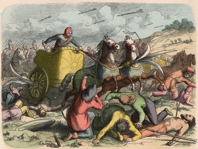 Ancient Orient, persisk krigsvogn under et slag av Heinrich Leutemann