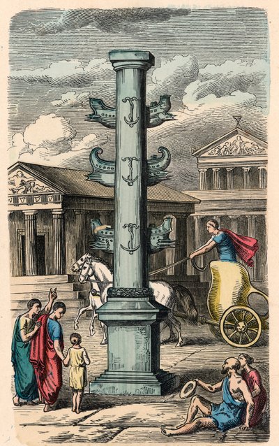 Antikkens Roma: Forum Romanum, kolonne for å minnes en seier av Heinrich Leutemann