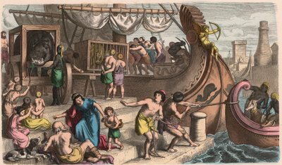 Antikkens Roma: Sea Travel, Ville dyr fraktes til sirkuset av Heinrich Leutemann