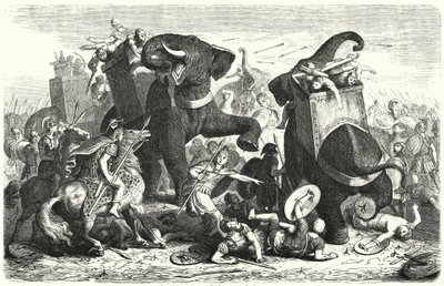 Slaget ved Gaza, 312 f.Kr. (gravering) av Heinrich Leutemann