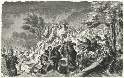 Slaget ved Crimissus, 339 f.Kr. (gravering) av Heinrich Leutemann