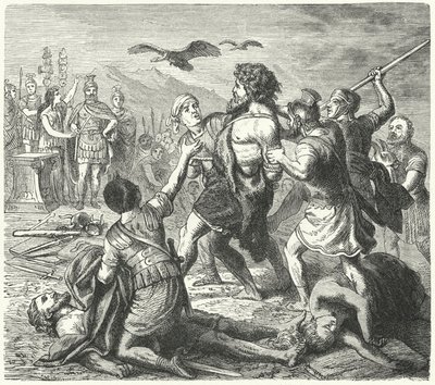 Fange av Tetobod, Teutonernes konge, av romerne etter slaget ved Aquae Sextiae av Heinrich Leutemann