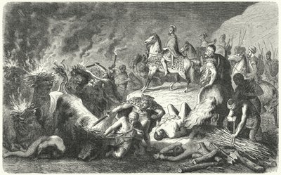 Hannibal ved beleiringen av Casilinum, 216–215 f.Kr. (gravering) av Heinrich Leutemann