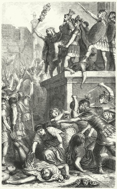 Opprør fra pretorianergarden i det gamle Roma av Heinrich Leutemann