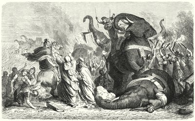 Slaget ved Asculum, 279 f.Kr. (gravering) av Heinrich Leutemann