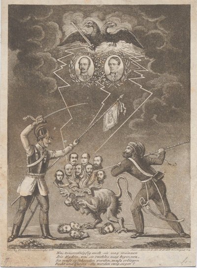 Allegori om undertrykkelsen av den ungarske revolusjonen i 1849, 1849. av Heinrich Mansfeld