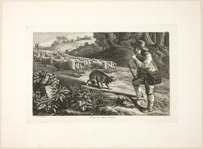 Arcadian Shepherd Boy og hans saueflokk av Heinrich Reinhold