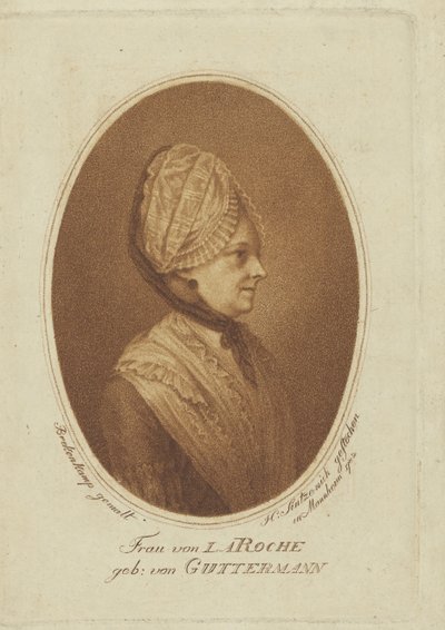 Sophie von La Roche, født Gutermann von Gutershofen 1730-1807, 1782. av Heinrich Sintzenich