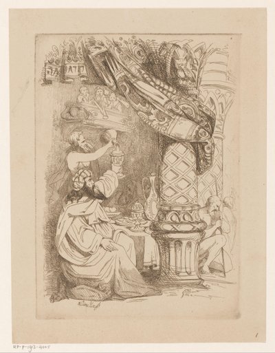 Mann på bankett får påfyll fråtsing (Gula) Deadly Sins and the Fall (serietittel) av Heinrich Vianden