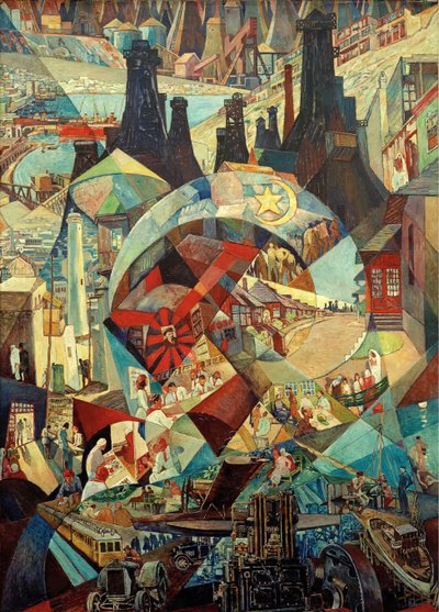 Baku agitasjonspanel, 1927. av Heinrich Vogeler