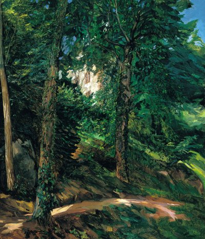 Slottsområdet i Lichtenberg i Odenwald av Heinrich Wilhelm Trübner