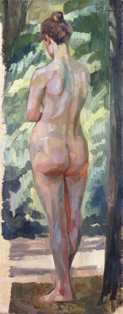 Stående naken; Stående naken tilbake, 1898 av Heinrich Wilhelm Truebner