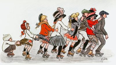Rulleskøyteklubb rundt Alex av Heinrich Zille