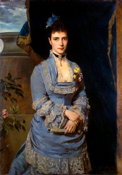 Portrett av storhertuginne Maria Fyodorovna, prinsesse Dagmar av Danmark, 1847-1928, 1874. av Heinrich von Angeli