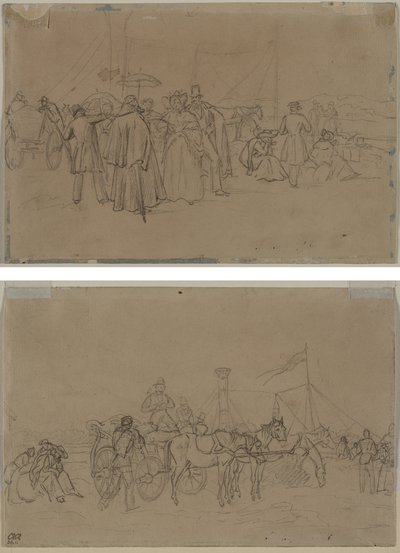 Passasjerer for Rhine Steamer (recto) Passasjerer for Rhine Steamer (verso) av Heinrich von Mayr