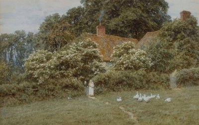 En hytte i Farringford, Isle of Wight av Helen Allingham