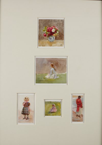Fem skisser (akvarell på papir) av Helen Allingham