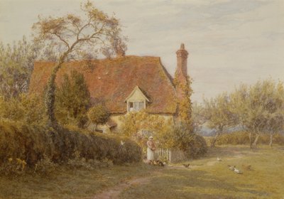 Hedges Farm, East End Farm, Pinner (blyant og akvarell) av Helen Allingham