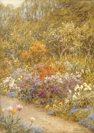 I kjøkkenhagen, Farringford (wc på papir) av Helen Allingham