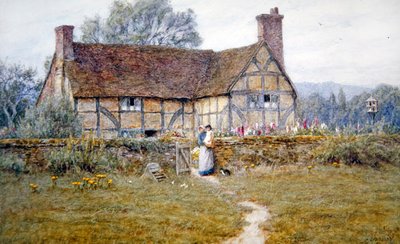 Old Cottage at Alfriston (akvarell på papir) av Helen Allingham
