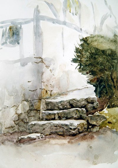 Steps at Bearsted, Kent (akvarell på papir) av Helen Allingham