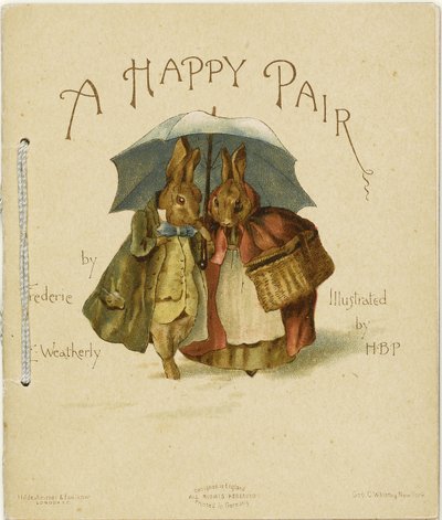 Illustrasjon til et lykkelig par av Frederick Weatherly, 1890 av Helen Beatrix Potter