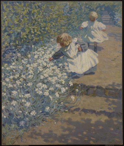 Plukke blomster, ca. 1912 av Helen Galloway McNicholl