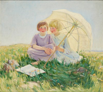 Parasollen (olje på lerret) av Helen S. Johnston