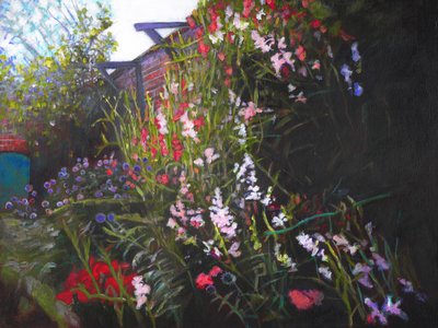 Walled Garden, 2020 (akryl om bord) av Helen White