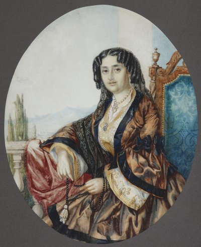 Portrett av prinsesse Nino Aleksandrovna Griboyedova født Chavchavadze, 1856 av Helene Franken